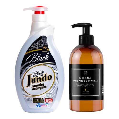 Гель для стирки черного белья Jundo Black 1 л + Крем для рук Grass Milana Oud Rood 300 мл в Эйвон